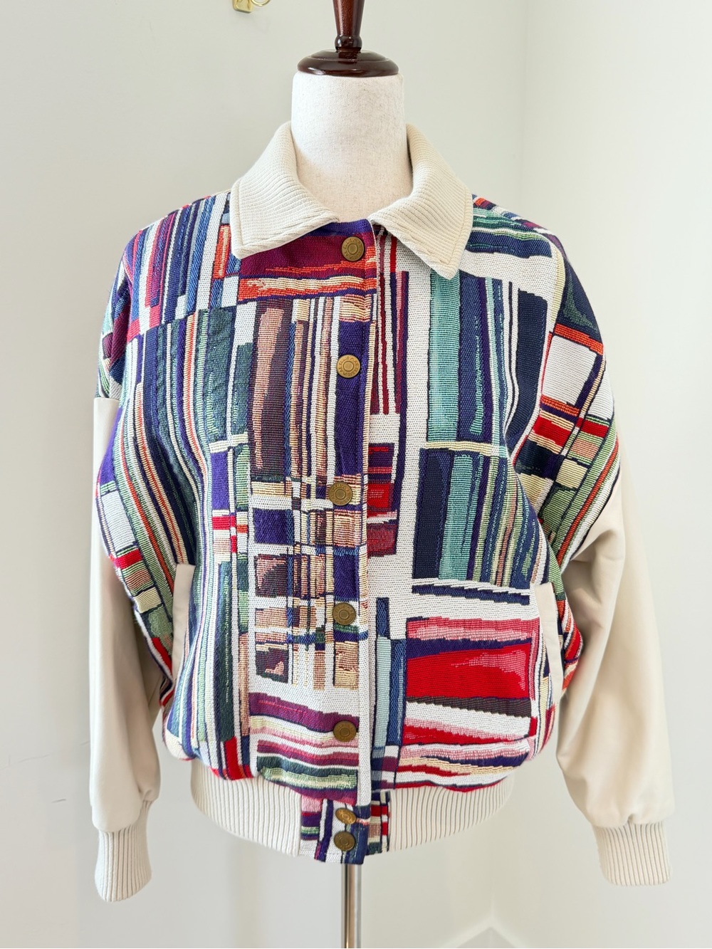Ellie Mae Naples Varsity Bomber Jacket with Leather Sleeves